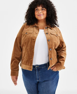 Style & Co Plus Corduroy Button-Front Jacket, Created for Macy's