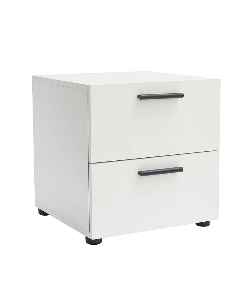 Clara Clark 2-Drawer Wood Bedroom Nightstand with Drawers