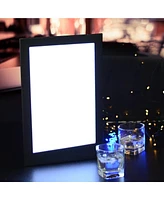 WeChef 4 Pack Led Backlit Menu Cover Leatherette Wine List Check Bill Holder Displayer Single Panel Fits 8"x14" Paper