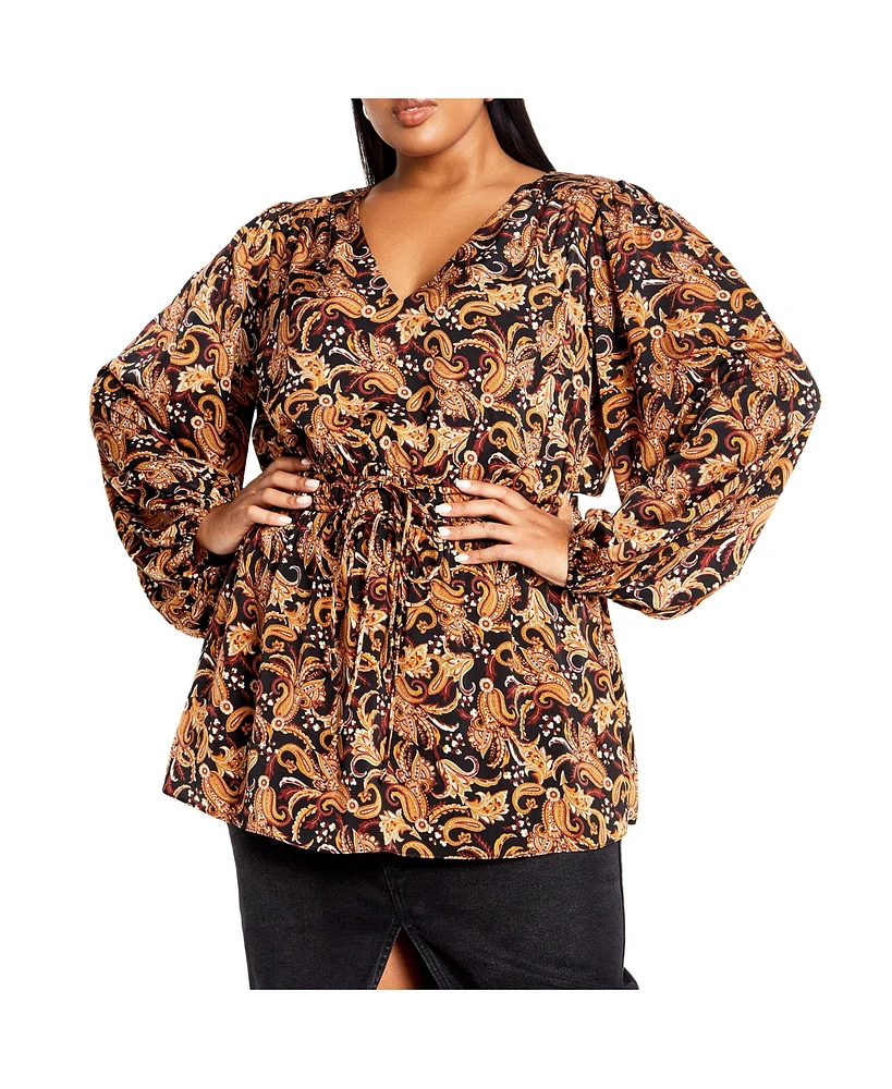 City Chic Plus Aubree Print Shirt