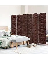 Homcom Panel Resin Wicker Folding Room Divider Privacy Screen Home Office