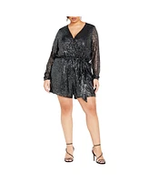 City Chic Women's Sequin Romper