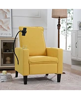 Simplie Fun Modern Cozy Fabric Armchair with Adjustable Backrest and Storage