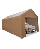 Costway 10x20FT Patio Heavy Duty Carport Garage Removable Sidewall Zippered Door Outdoor