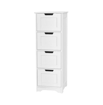 Slickblue Free-Standing Side Storage Organizer with 4 Drawers-White