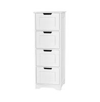 Slickblue Free-Standing Side Storage Organizer with 4 Drawers-White