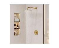 Casainc 10" Shower head Round Single Function Balance Valve Concealed Faucet