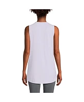 Lands' End Women's Petite Moisture Wicking Upf Sun Curved Hem Tunic Tank Top