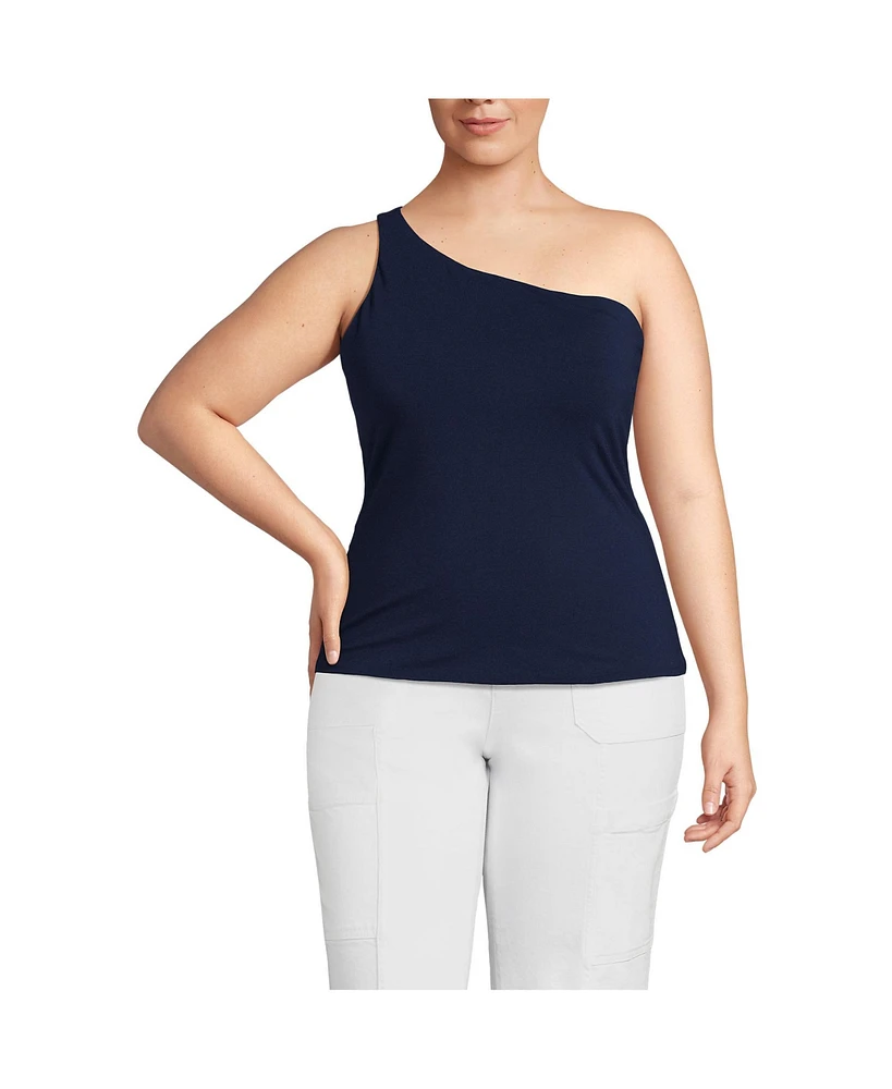 Lands' End Plus Slender One Shoulder Top