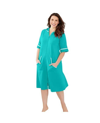 Dreams & Co. Women's Plus Short French Terry Robe