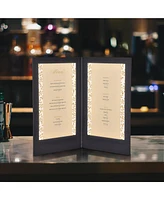 4 Pack Led Backlit Menu Cover Leatherette Wine List Check Bill Holder 2 Panel 17"x10"