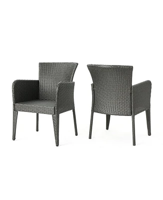 Simplie Fun Durable Water-Resistant Wicker Dining Chairs for Outdoor and Indoor Use