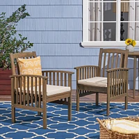 Streamdale Furniture Acacia Wood Patio Chairs Modern Elegance, Durable Comfort