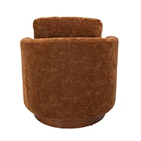 Streamdale Furniture Cozy and Stylish Swivel Accent Chair with Embossed Velvet Upholstery and Walnut Base