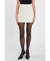 English Factory Women's Velvet Embellished Mini Skirt