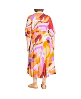 City Chic Women's Swirl Tie Print Dress