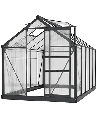 Outsunny 6' x 10' x 6.5' Large Polycarbonate Walk-in house,