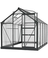 Outsunny 10' x 6' x 7' Aluminum Polycarbonate Walk-In Garden Greenhouse