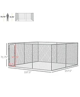 PawHut Dog Playpen for Small Dogs & Medium Dogs with 172.2 Sqft, Outdoor Playpen Dog Exercise Pen with Anti-Jumping Height, Dog Run Enclosure