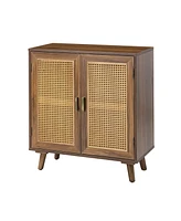 Hulala Home Firoz Contemporary style Accent Cabinet Door Accent Cabinet with Rattan