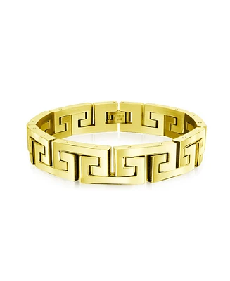 Bling Jewelry Masculine Geometric Chain Link Bracelet Men Black Gold Silver Tone 8.5-9"