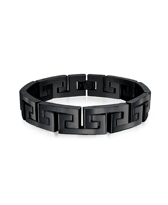 Bling Jewelry Stylish Masculine Geometric Infinity Key Link BraceletMen Stainless Steel Inch 12MM