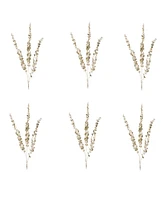 Slickblue Glittered Eucalyptus Sprays - Set of 6PC for Memorable Home Displays