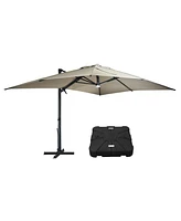 Mondawe 10 ft Cantilever Patio Umbrella with 360 Rotation and Base Weight Included