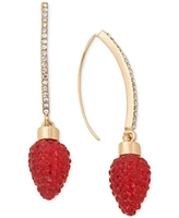 Holiday Lane Gold-Tone Glass Bead Christmas Light Threader Earrings