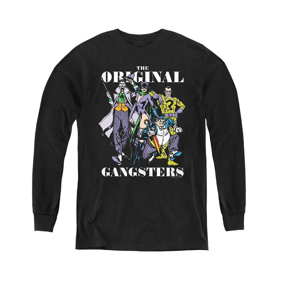 Dc Comics Boys Youth Original Gangsters Long Sleeve Sweatshirts