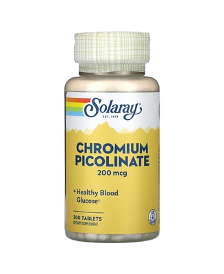 Solaray Chromium Picolinate Tablets, 200 mcg | 200 Count