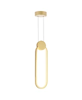 Cwi Lighting Pulley 4 in Led Satin Gold Mini Pendant