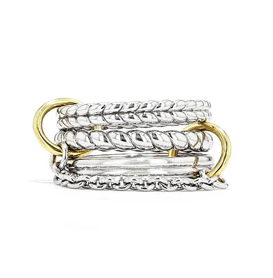 Judith Ripka Vienna Triple Stack Ring Set with 18K Gold