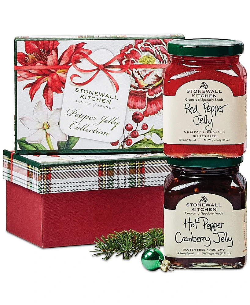 Stonewall Kitchen Holiday Pepper Jelly Collection Gift Box, 2 Piece Set