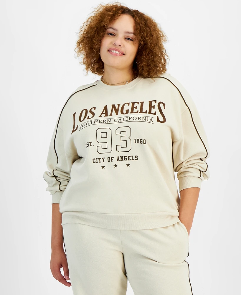 Rebellious One Trendy Plus Los Angeles Fleece Sweatshirt