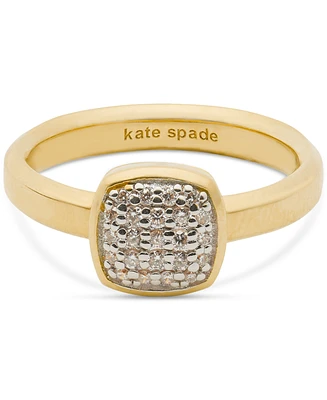 Kate Spade New York 23k Gold-Plated Sterling Silver Lab-Grown Diamond Accent Ring