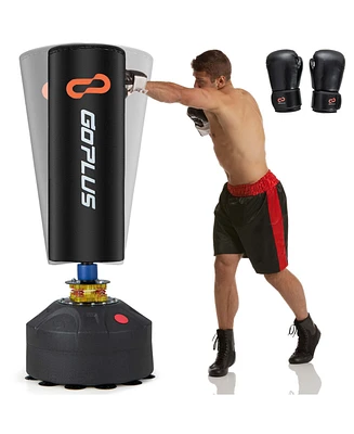 Costway Freestanding Punching Bag with Stand Suction Cup Base 5-layer Construction Adults