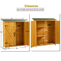 Durable 56" x 19.5" Garden Shed with Waterproof Roof and Lockable Door