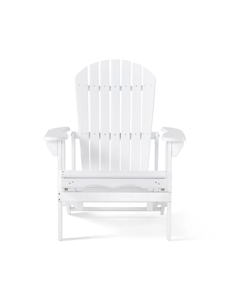 Simplie Fun Reclining Acacia Wood Adirondack Chair with Footrest for Relaxation