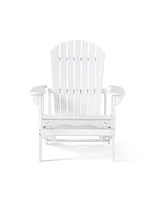 Simplie Fun Reclining Acacia Wood Adirondack Chair with Footrest for Relaxation