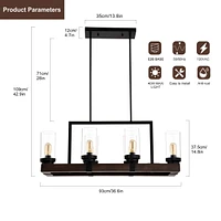 Streamdale Furniture Modern 6-Light Farmhouse Semi Flush Mount Ceiling Chandelier