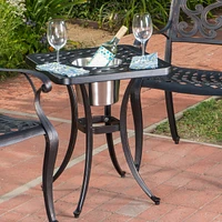 Streamdale Furniture Cast Aluminum Bistro Table with Ice Bucket for Summer Dining