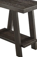 Streamdale Furniture Wood Shelf Side Table in Weathered Espresso