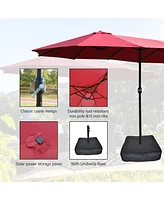 Streamdale Furniture 15' x 9' Double-Sided Crank Patio Umbrella with Vent and Uv Protection