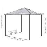 Streamdale Furniture Spacious Canopy Gazebo with Mesh Walls for Protection and Ventilation