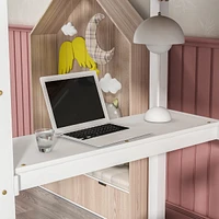 Streamdale Furniture Twin Loft Bed with built-in desk, White