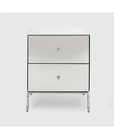 Simplie Fun Elegant Mirrored Side Cabinet with Convenient Drawers