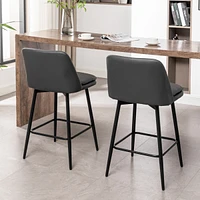 Streamdale Furniture Modern Small Counter Stools for Kitchen Island with Curved Back and Upholstered Seat