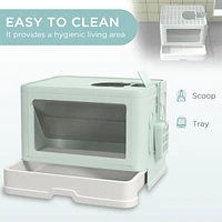 Streamdale Furniture Innovative Front-Entry Top-Exit Litter Box with Anti-Tracking Design