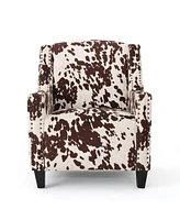 Simplie Fun Elegant Velvet Club Chair with Removable Back Cushions